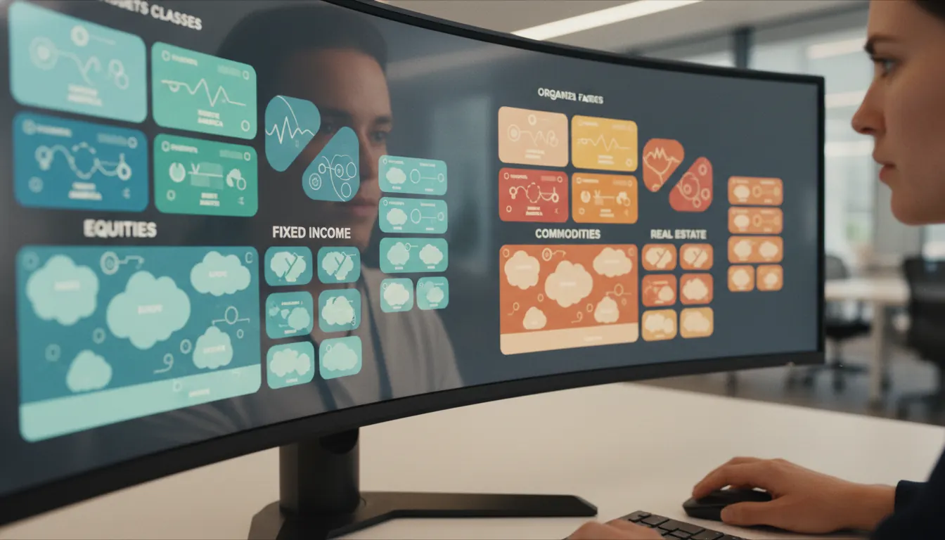 Dashboard showing organized RSS feeds by asset class and geographic region